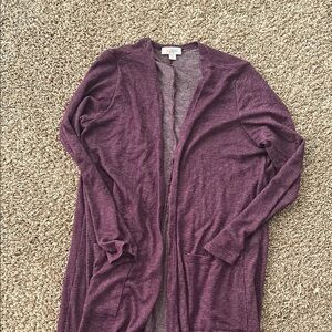 LuLaRoe purple Sarah long cardigan